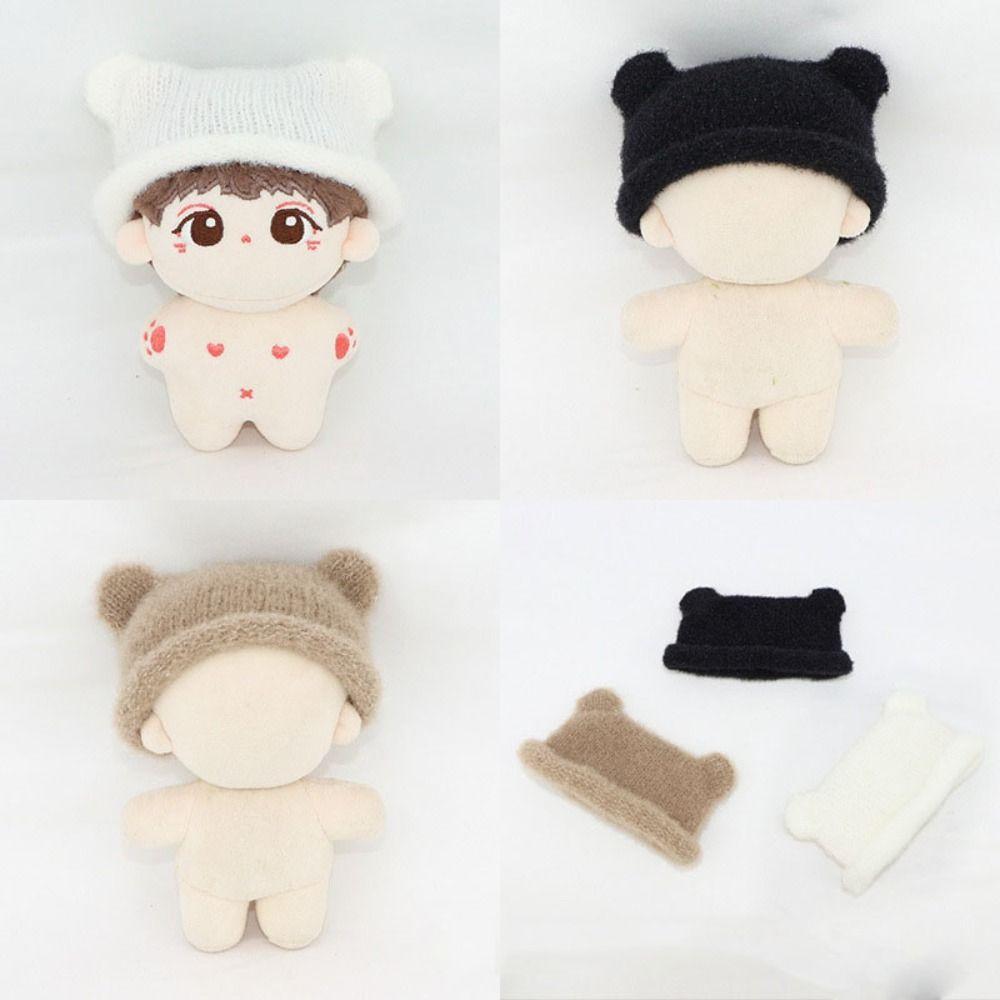 Миниатюрная шапка для кукольного домика ручной работы, 5 стилей, вязаные аксессуары для шапок, 10 см, хлопковые куклы