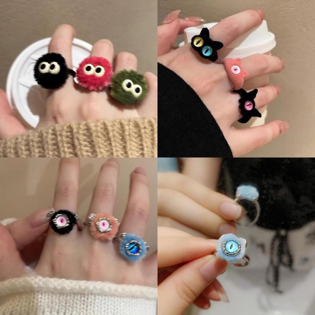Soft and Cute Women's Plush Ring - Popular Douyin Model, Spring Fashion, Versatile, and Fun