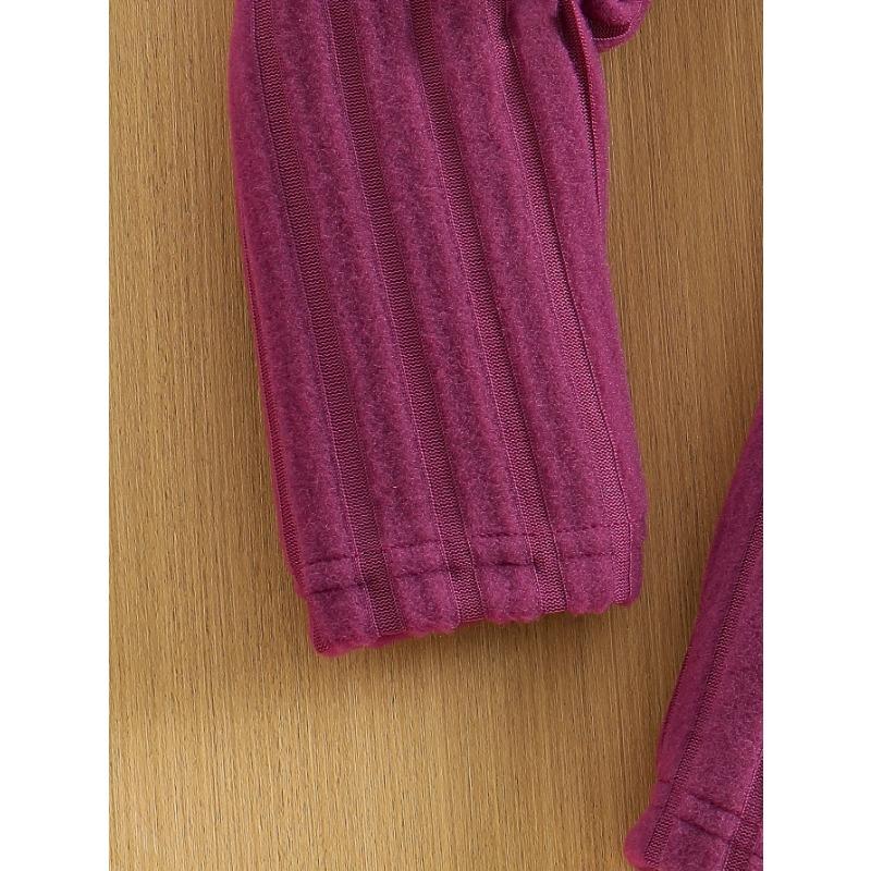 Шикарный комплект для девочек: платье с длинным рукавом и бантом и брюки - Уютная флисовая подкладка, однотонный, машинная стирка - Идеально для осени/зимы, идеально для улицы