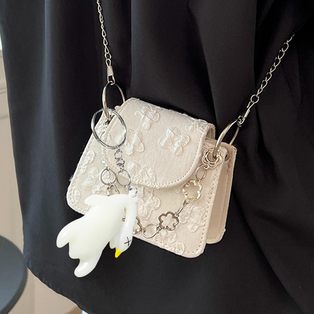 УФ-подвеска в виде утки, меняющей цвет, для украшения зеркала заднего вида автомобиля, забавное украшение для брелка с животными, аксессуар для сумки