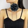 Stylish Rose Blossom Necklace Simulation Flower Neckchain Women Girls Collarbone Chain Eye Catching Choker Accessory