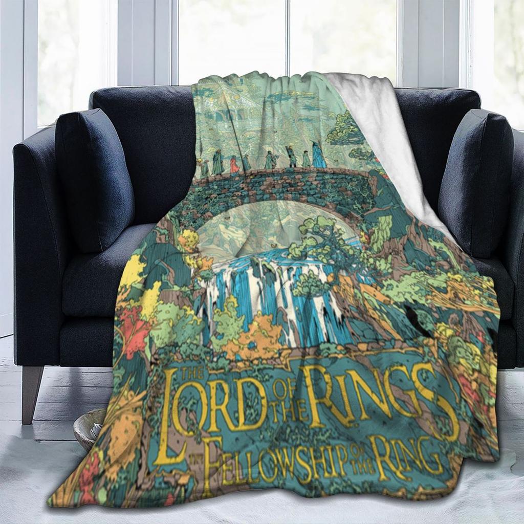 Vintage Ring Lord Movie Flannel Blanket Peace Nature Warm Throw Blanket for Chair Sofa Bed Novelty Bedspread Sofa Bed Cover