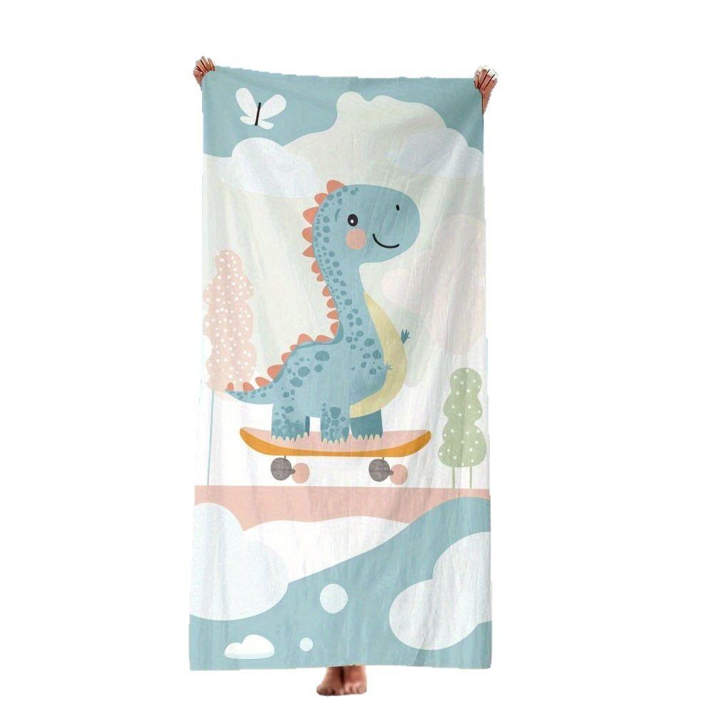 European And American Little Dinosaur Cartoon Beach Towel Digital Printing Factory Toy Printing Bath Towel Microfiber Children'S