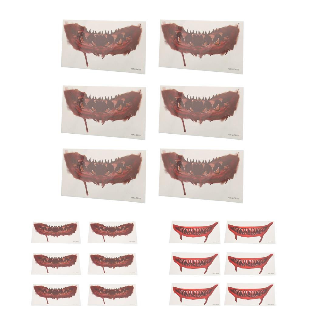 Ужасная татуировка на ртом, сделай сам, большой рот, розыгрыш на Хэллоуин, макияж, временная татуировка для косплей-вечеринки 