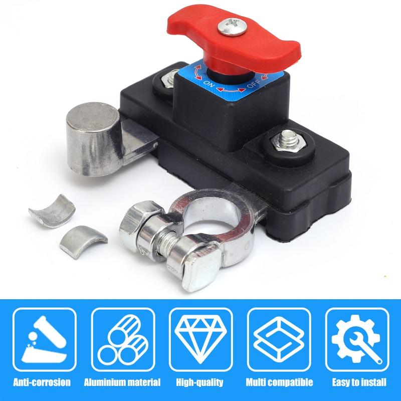 1PC Universal Car Battery 12V/24V Disconnect Switch Isolator Power Negative Terminal Cut Off Switches for Efficient Battery