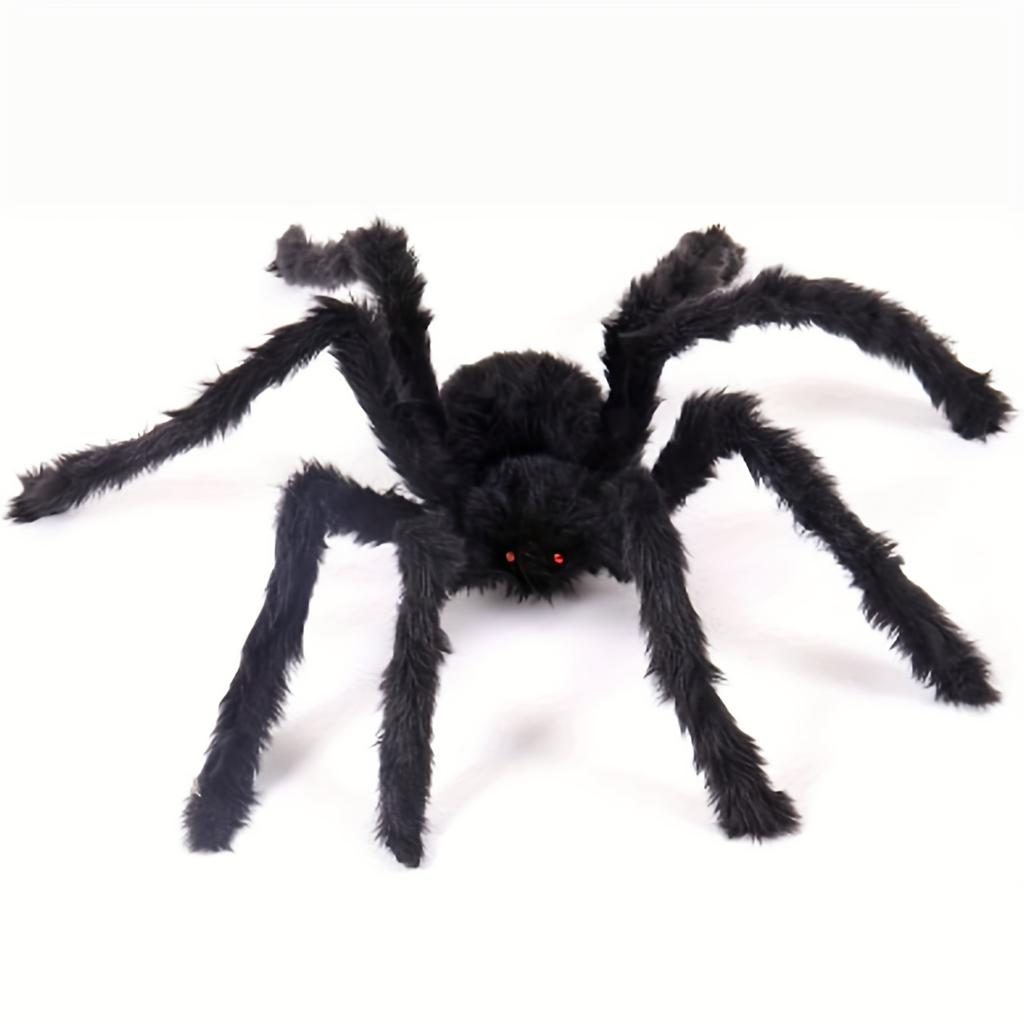 Halloween Extra Large Black Spider, Party Decor Giant Spider Web Prop, Realistic Plush Spider, Suitable for Home Bedroom