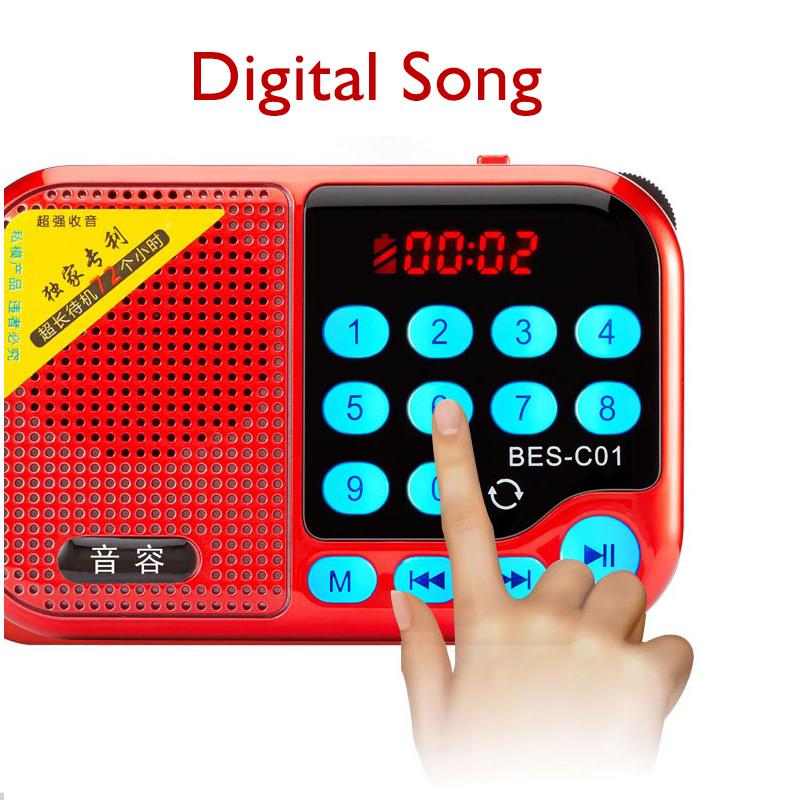 C01 Мини-портативная радиокарта для пожилых людей Маленький динамик Разъем 3,5 мм TF-карта/USB Mp3-плеер