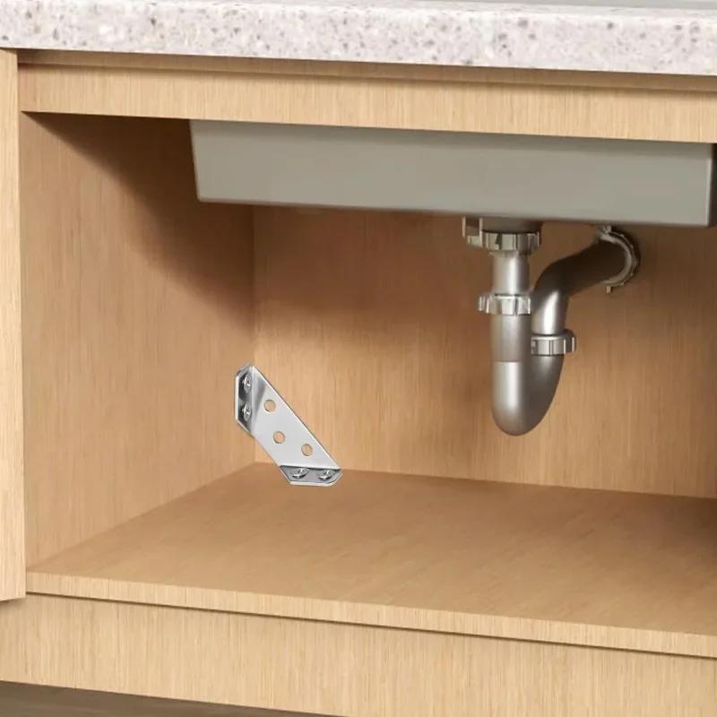 10/1Sets Universal Stainless Steel Corner Bracket Furniture Corner Connector Cabinet Table Chair Drawer Corner Brace with Screw