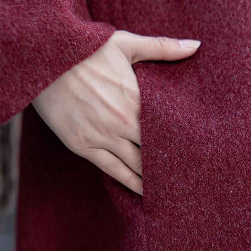 Mokana Women's Elegant Long Wool Blend Coat