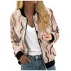Jackets For Women Long Sleeve Lightweight Zip Up Cropped Fashion Print Outerwear Casual Quilted Jackets Whith Pockets