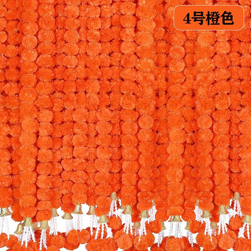 Мексиканская гирлянда из цветов Dia De Muertos Искусственные бархатцы Декорация для фестиваля День Мертвых Дивали Имитация шелковой розы