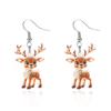 Christmas Deer Acrylic Earrings With Geometric Design For Holiday Party Wear