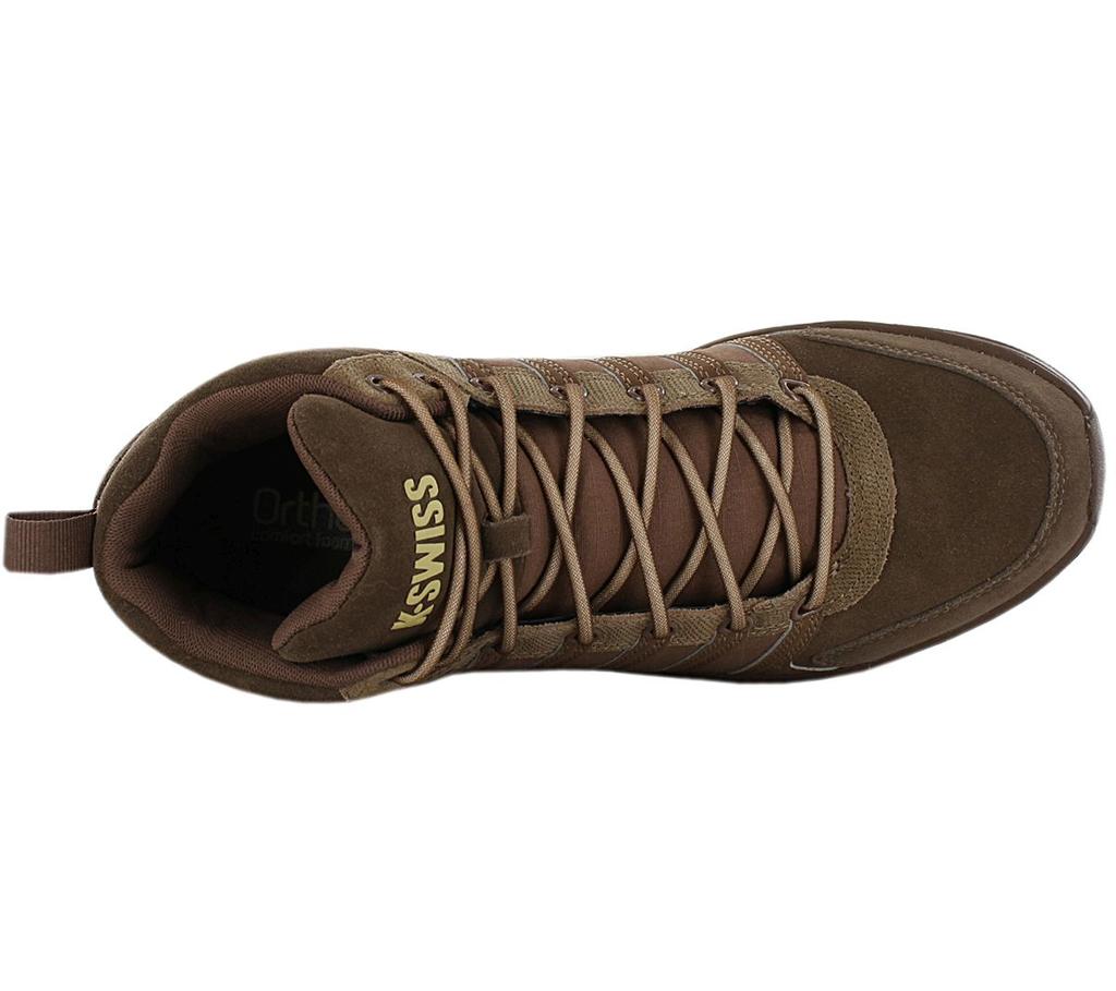 K-SWISS Vista Trainer Mid Wnt - Мужские зимние кроссовки из кожи коричневого цвета 07145-210-M ОРИГИНАЛ