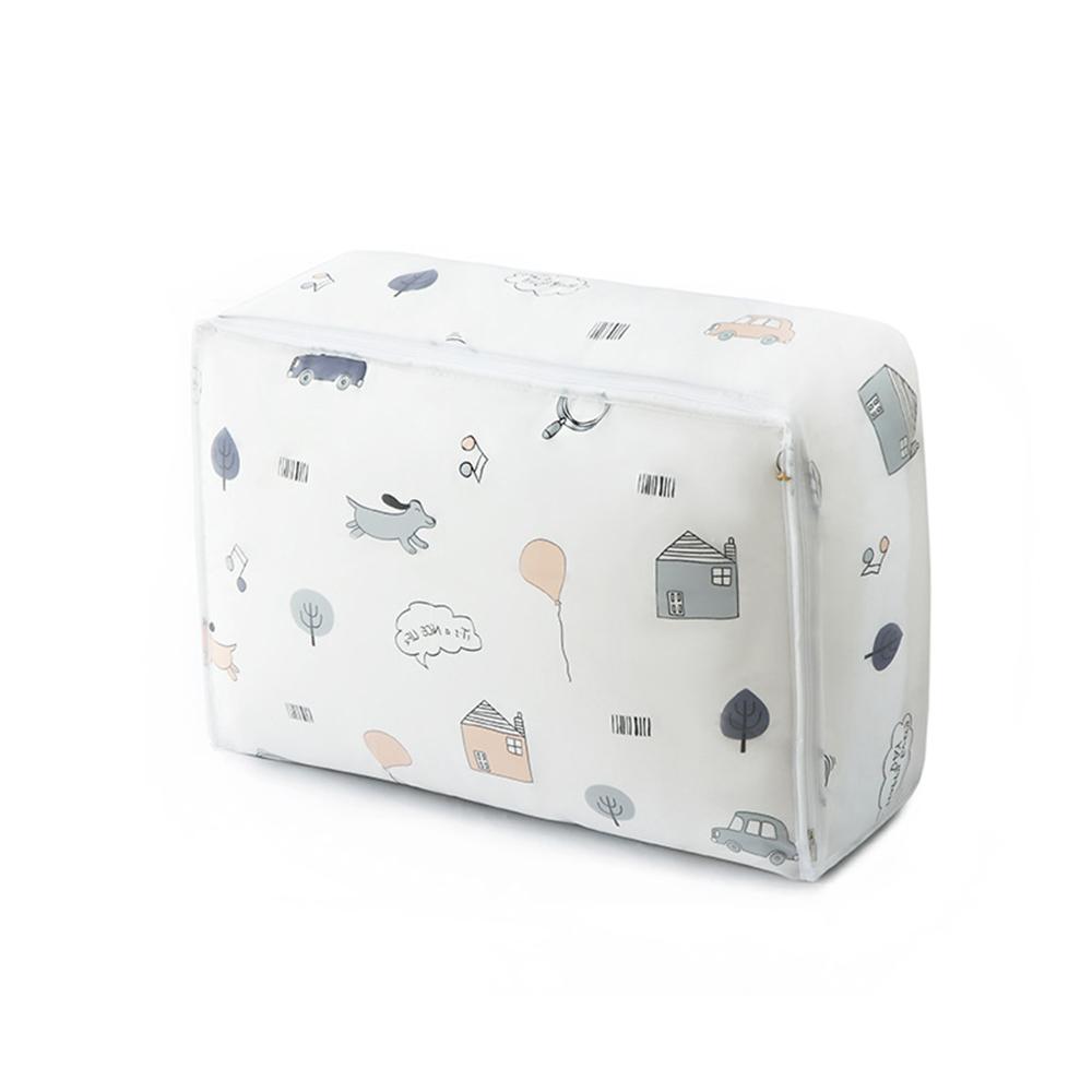 1pc Peva Printed Waterproof And Dust-Proof Quilt Storage Bag, Collapsible And Easy To Arrange, Blankets, Clothes, Bedding