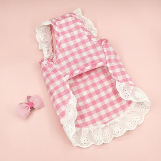 Платье для домашних животных, мягкое кружево, модный принт, удобная тонкая опора для фотографий, хлопковое платье для собак с головным убором, летняя поставка