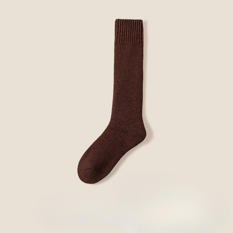 High-content Cashmere Calf Socks for Women, Long Autumn and Winter Wool Socks, Thickened with Cashmere, Comfortable and Warm Sleep Socks