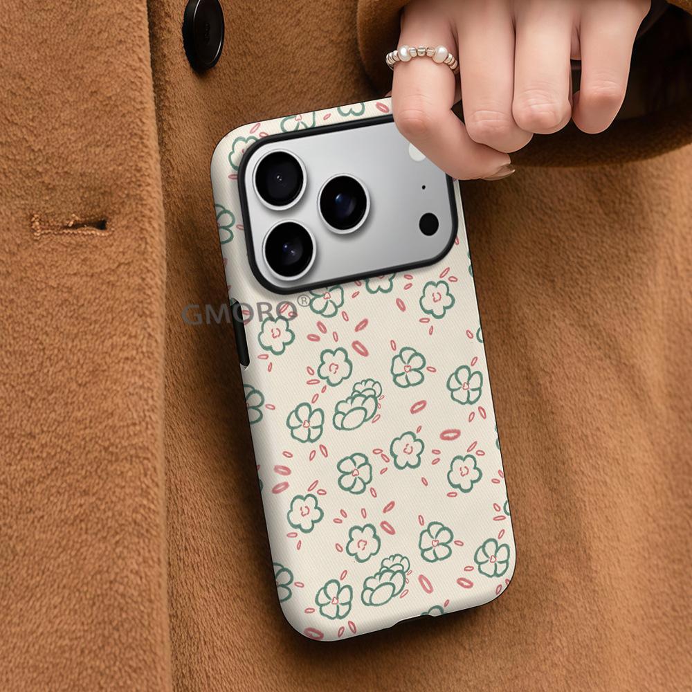 Взрывозащищенный двухслойный чехол для мобильного телефона iphone17promax литературный яблоко 16/15 всесторонний защитный чехол