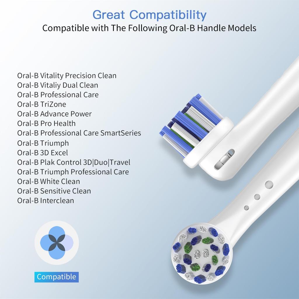 Toothbrush Heads for Oral B , 8 Pack Professional Electric Toothbrush Heads, Precision Clean Brush Heads Refill