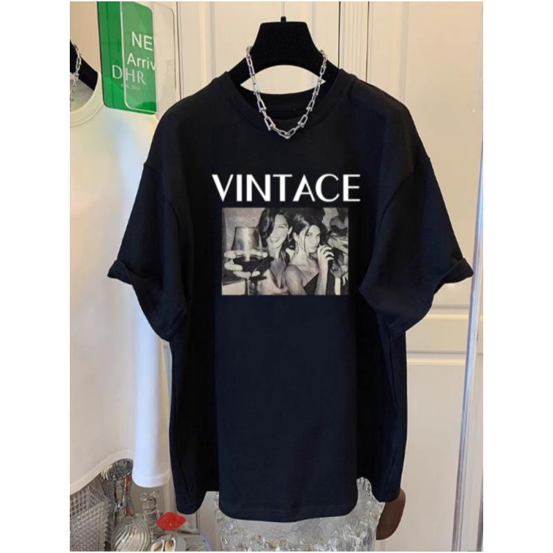 Футболка с короткими рукавами для женщин, летняя, новая, из чистого хлопка, средней длины, с круглым вырезом, универсальная, повседневная, замедляющая старение