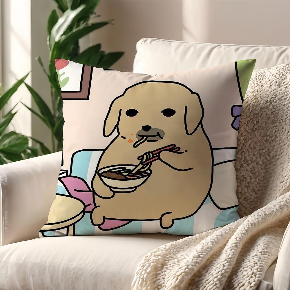 funny kawaii nNudaeng Dog Meme cushion cover For Pillow Printing Sofa Decoration Home Car Room Coffee Office Nordic Simplicity