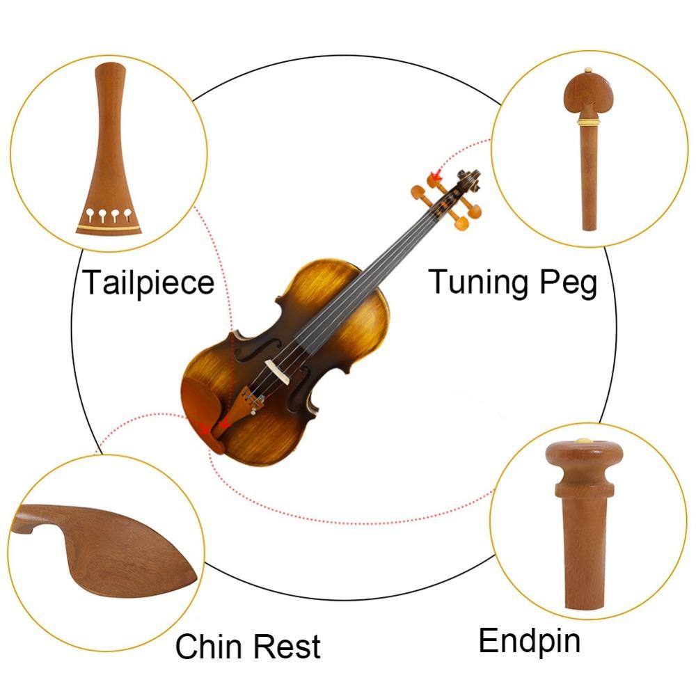 Jujube Wood Violin Tuning Pegs Wooden Color Violin Chin Rest  Violin Replacement