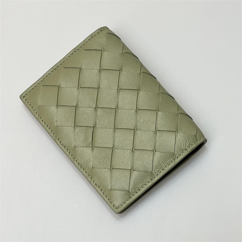 Handmade Woven Leather Wallet+folding Change Bag Card Holder Grid Sheepskin Business Fashion Card Holder Card Holder