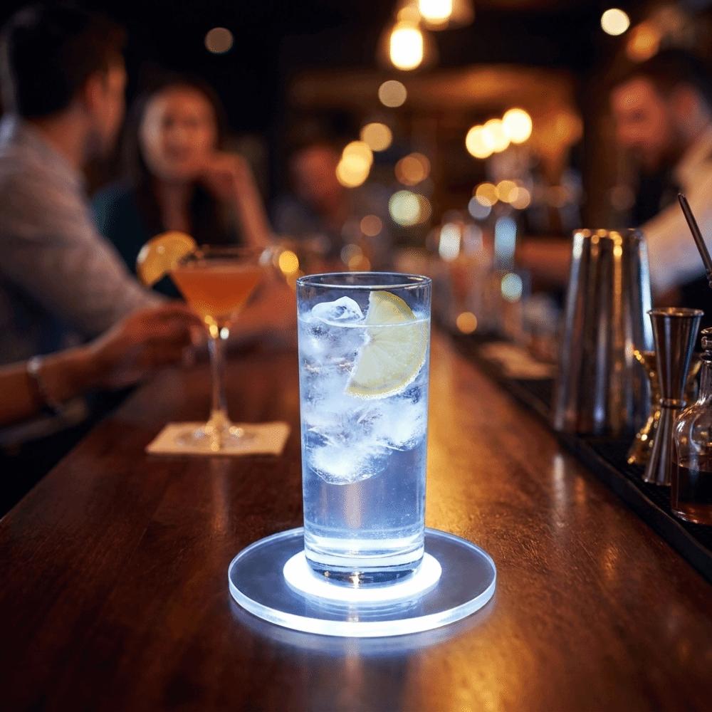Super Thin Acrylic Luminous Coaster Flashing Drink Coaster Light Emitting LED Cup Coaster Bar