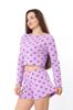Women's Ribbed Loungewear Set with Crop Top and Shorts Summer 8448-097 HC