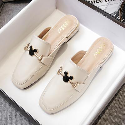 2025 весна и лето новые женские туфли с короткими носками летняя мода толстый каблук сандалии большого размера женская обувь Muller обувь ленивый