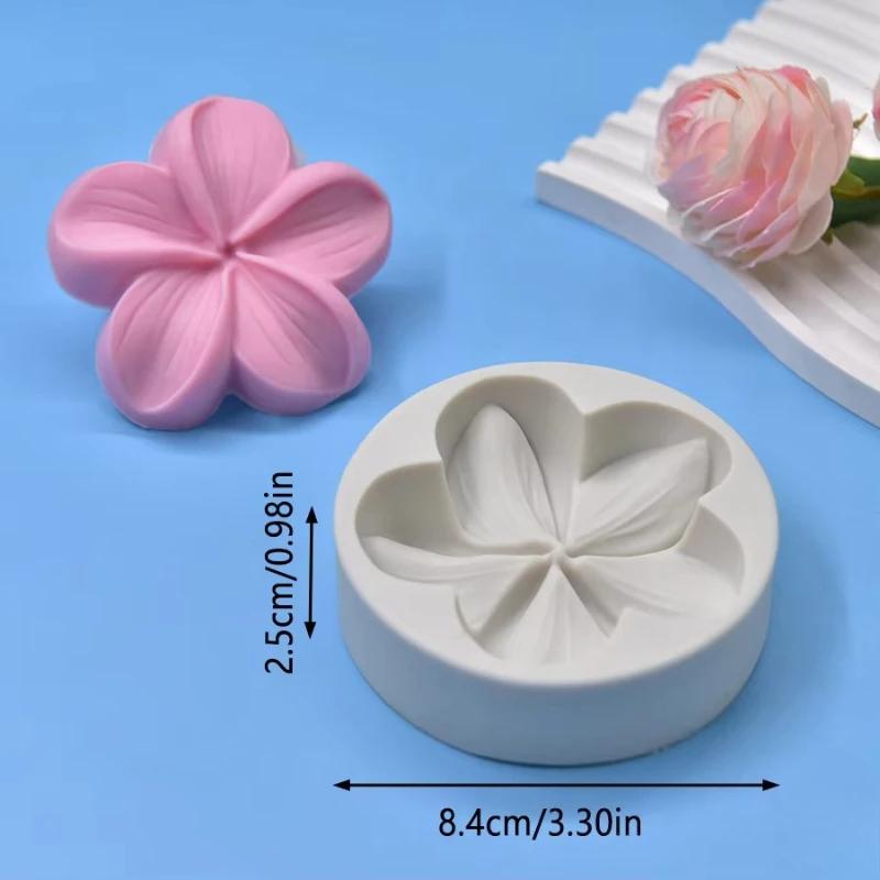 1PC Rounded Flower Silicone Mold Five Petals Chocolate Candle Soap Cake Molding  Baking Tools