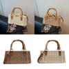 Vintage Grass Weave Shoulder Bag For Women With Polyester Lining For Daily Use