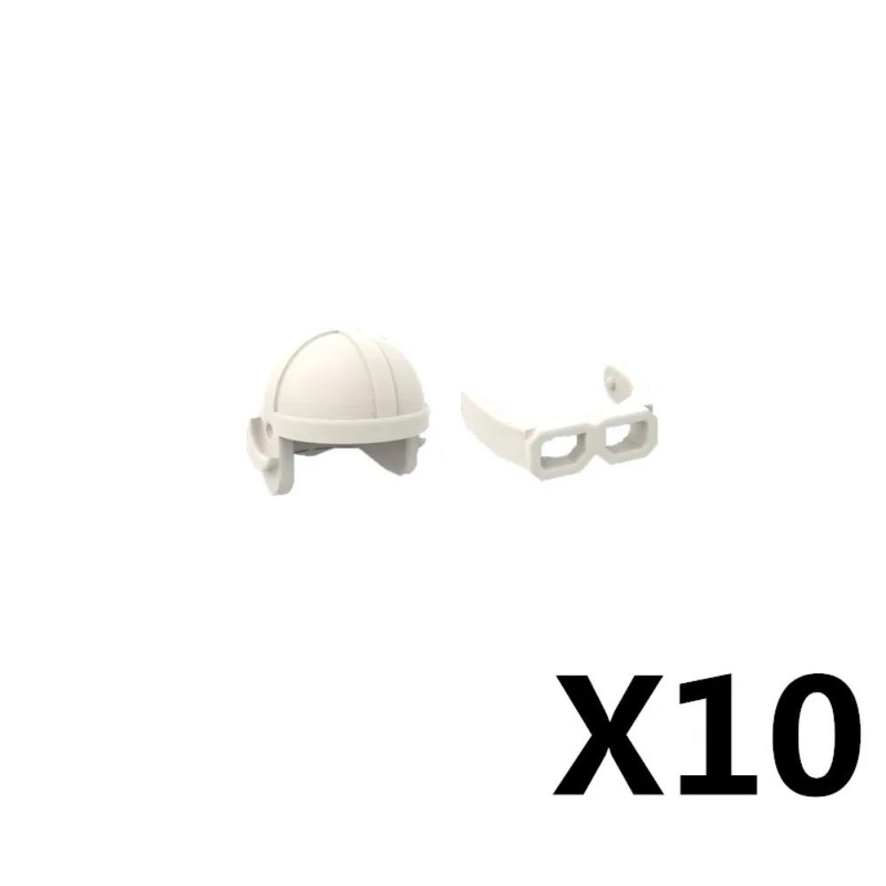 MOC Medieval Soldier Building Blocks King Beard Military Helmet Scarf Goggles Belt Cowboy Hat Duck Cap Mini Toys Brick Gift K042