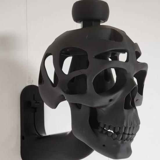 Настенный держатель для шлема в форме черепа, реалистичный 3D-дизайн, простая установка, стойка для демонстрации шлемов мотоцикла