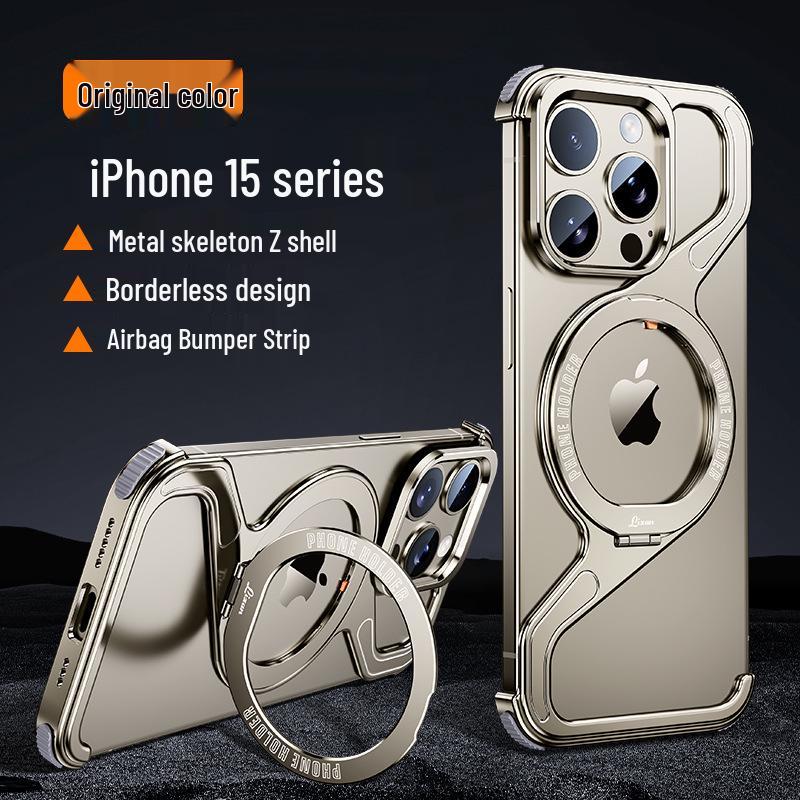 Креативный Z-образный противоударный металлический магнитный чехол для iPhone 17 Pro с теплоотводом.