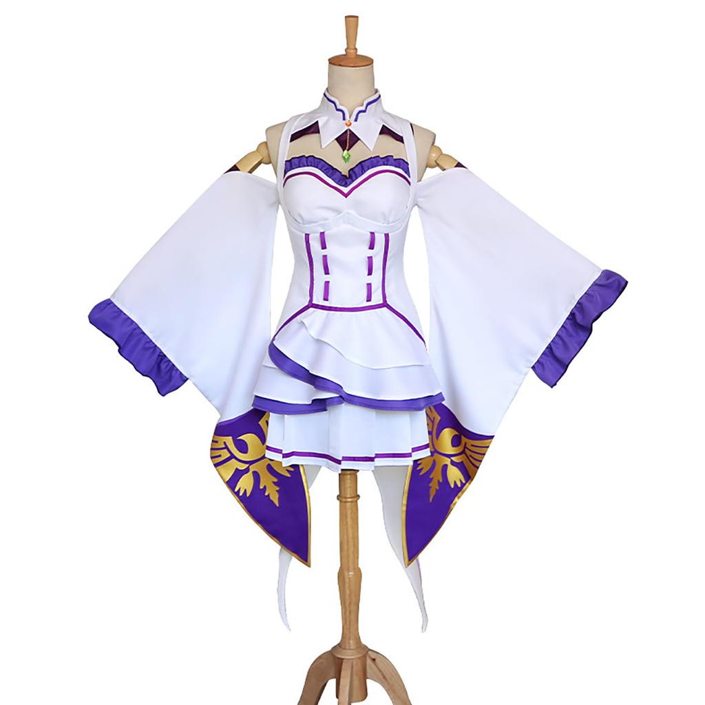 Жизнь в другом Эмилия Косплей Хэллоуин Эмилия Обычная одежда [молочное время] ReZERO - Начальный мир - ReZero (Эмилия, + Плащ, М)