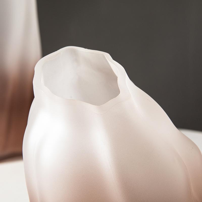 Креативная ваза для камней специальной формы из матового стекла с градиентом, украшение для гостиной, цветная прозрачная ваза для цветочной композиции