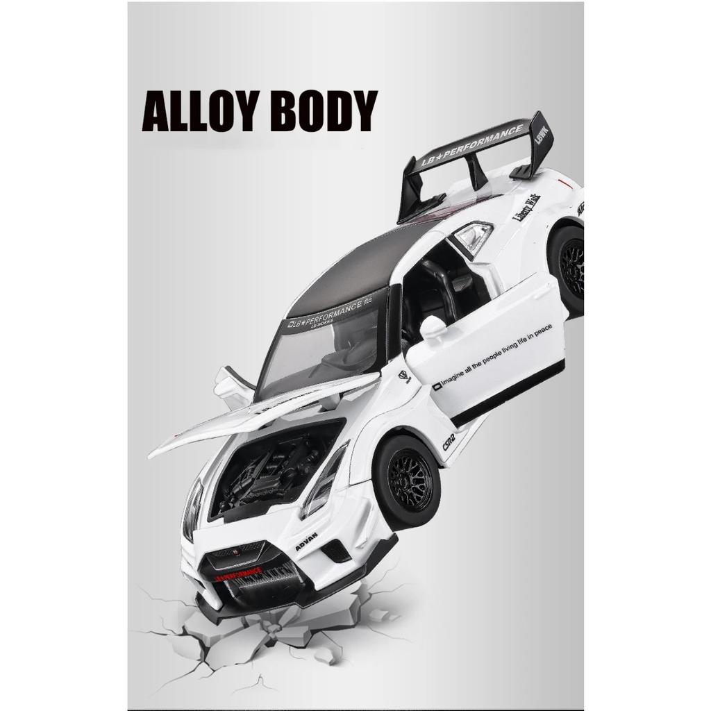 1/32 Nissan GTR CSR2 Skyline Ares литой автомобиль модель игрушечный транспорт металлический игрушечный транспорт с высокой имитацией инерционный механизм коллекция детские игрушки подарок