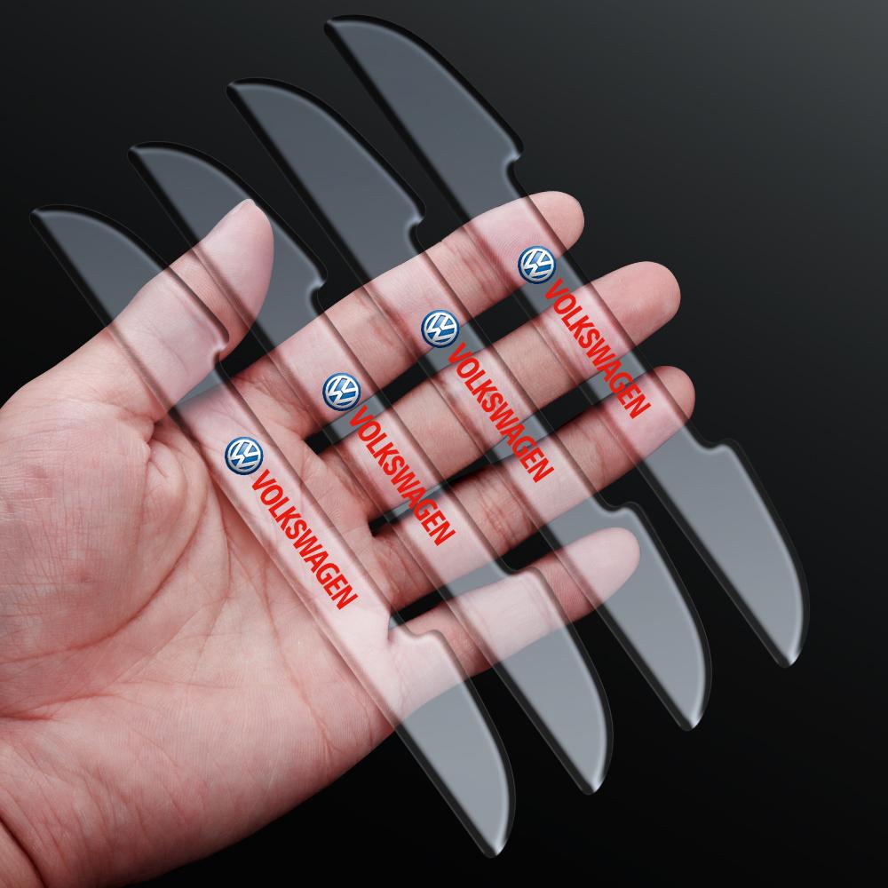 W131New 4pcs Transparent Door Edge Protector Stickers Anti Collision Strips For VW Volkswagen Polo Golf Passat Scirocco Tiguan BDIU1