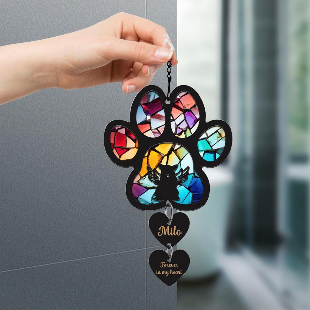 Мемориальный ловец солнца для домашних животных, персонализированный мемориальный ловец солнца для домашних животных с индивидуальной породой и именем собаки