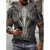 3D Print Armor Pattern Tshirts For Men Short Sleeve Plus Size Crew Neck Novel Tee Shirts Streetwear Mens Cosplay Vintage T Shirt