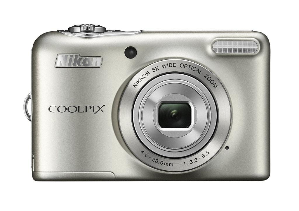 Nikon Цифровая камера COOLPIX L32, 5-кратный оптический зум, L32SL, Серебристая, Зум, 20,05 Мп, Питание от батарей,