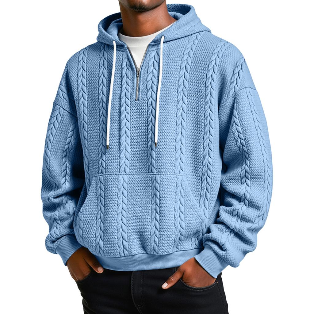 Мужская Повседневная Принт Половина Молнии Капюшон Худи