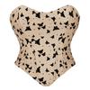 Женский strapless топ JYL с рисунком бабочек абрикосового цвета, сексуальный, с поддержкой груди