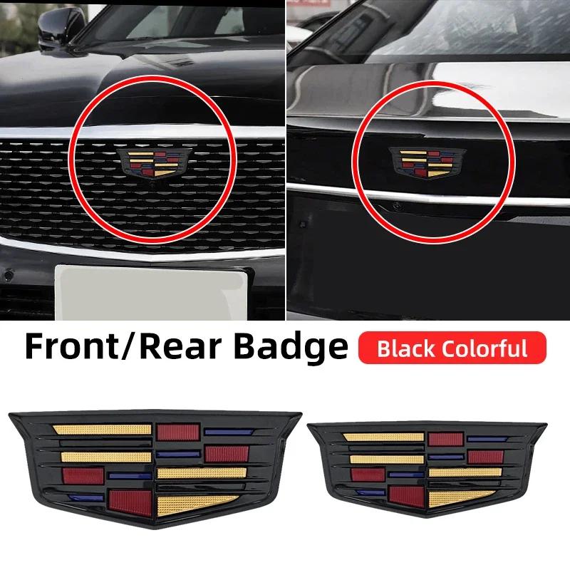 AABHT1 1PCS ABS for Cadillac Logo CT4 CT5 CT6 XT4 XT5 XT6 ATS XTS Car Front Center Grille Emblem Rear Trunk Badge Sticker Accessories