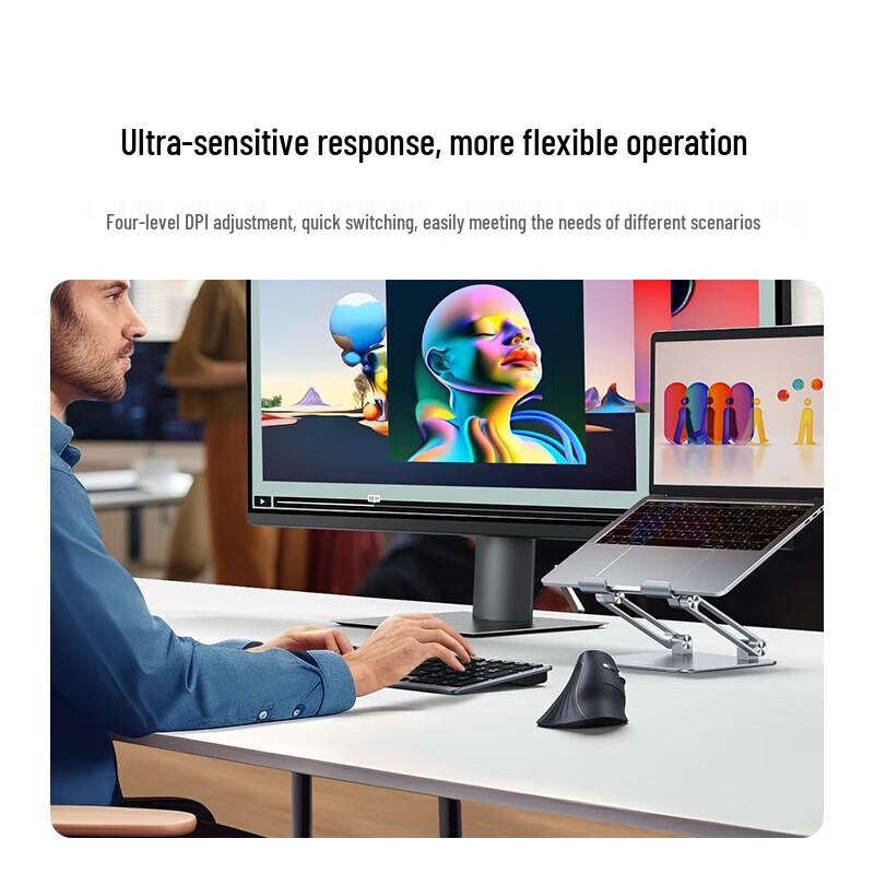 UGREEN MU008 Ergonomic Vertical Dual Mode Wireless Mouse