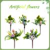1PC Easter Colorful Table Arrangement DIY Bunny & Eggs Creative Moss Bunny Floral Stems Artificial Flower Bouquet