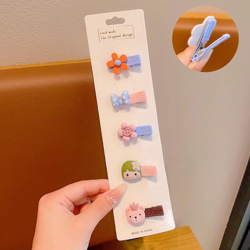 5Pcs Colorful Flower Hairpins For Girls Headwear Sweet Hair Clips Barrettes Kids Fashion Hair Accessories