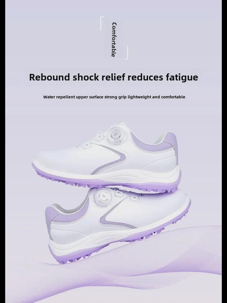 Женская обувь для гольфа: Универсальные, нескользящие, водонепроницаемые, с эластичными шнурками и фиксированными шипами