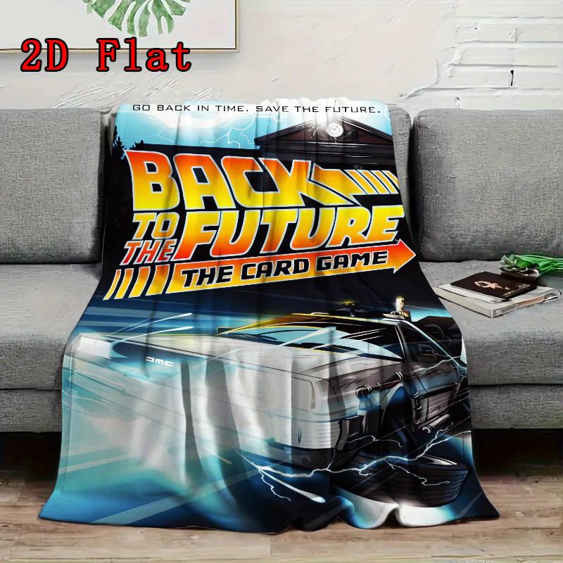 Back to the Future 2D Flat Pattern Flannel Blanket High quality All Seasons Warmth and Comfort Perfect for Christmas Gifts.SMT0917480
