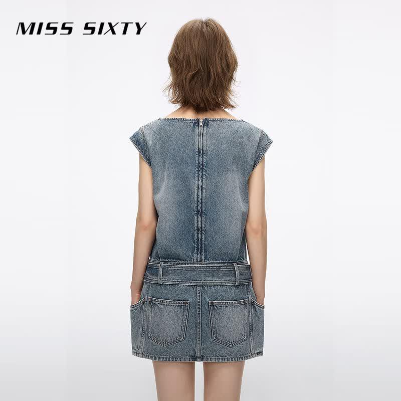 Miss Sixty Летнее винтажное джинсовое короткое платье
